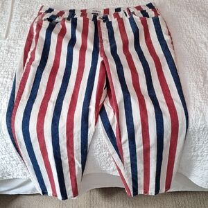 Boden 18 22 Jeans Pants Red Cream Blue